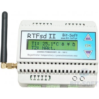 Rejestrator temperatury RTFsd GSM z funkcją powiadomienia SMS.